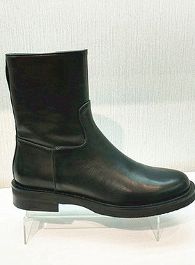 FED商场专柜同款2025冬季新款粗跟圆头侧拉链切尔西短靴子FDG800