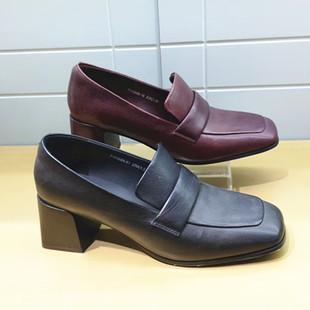 粗跟方头复古英伦浅口女单鞋 新款 FVG689 2026春季 FED商场专柜同款