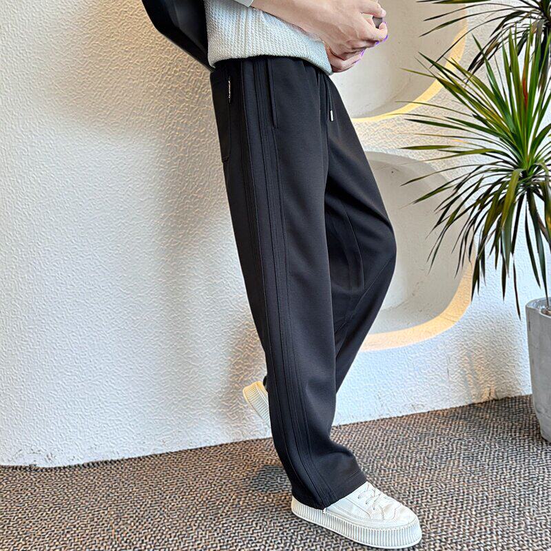 男士休闲裤春季新款时尚百搭直筒束脚裤运动长裤子男