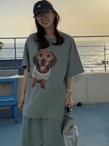 设计师款小众欧洲站2024夏季新欧货 减龄慵懒甜酷T恤+半身裙套装