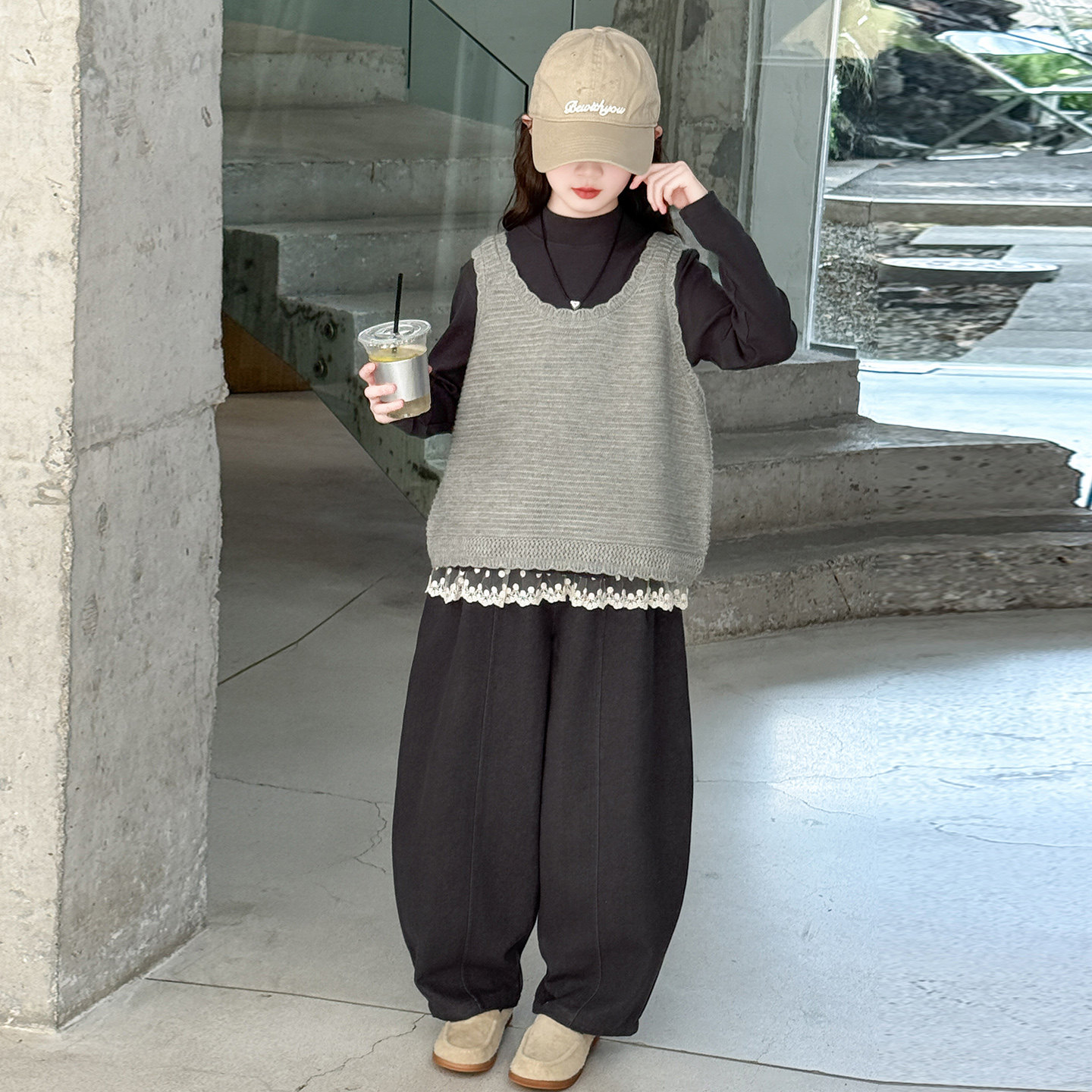 女童秋装套装2025新款女大童秋季韩系马甲儿童休闲裤打底衫三件套,童装/婴儿装/亲子装,套装,淘宝优惠券,粉丝福利购,淘宝优惠卷