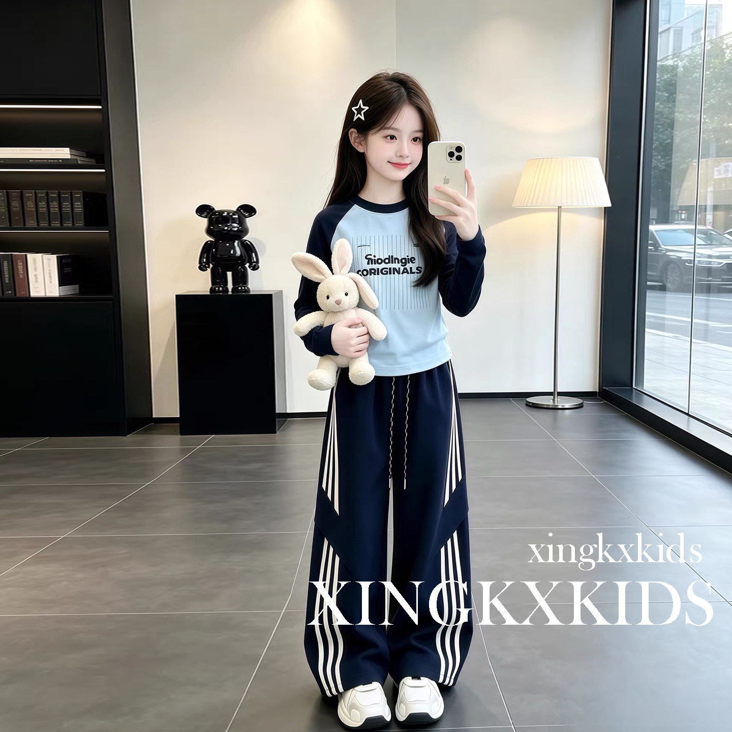 女童秋装韩系字母儿童运动套装