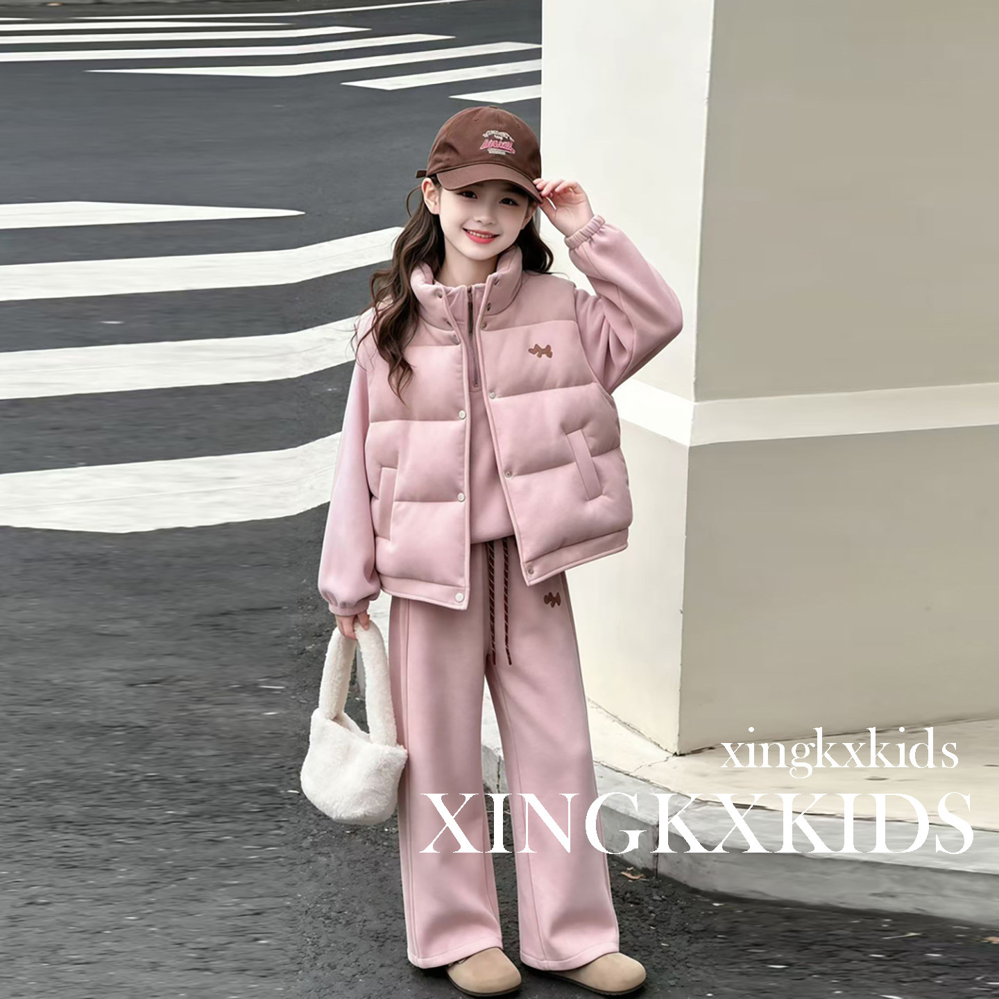 2026新款女童秋冬夹棉三件套