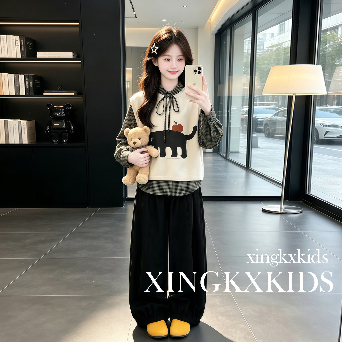 女童春秋洋气马甲三件套