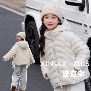 女童韩系棉服冬装2026新款女孩大童冬季加厚羽绒棉衣儿童冬天外套