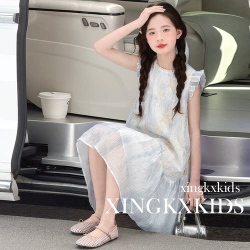 夏季女童无袖公主连衣裙