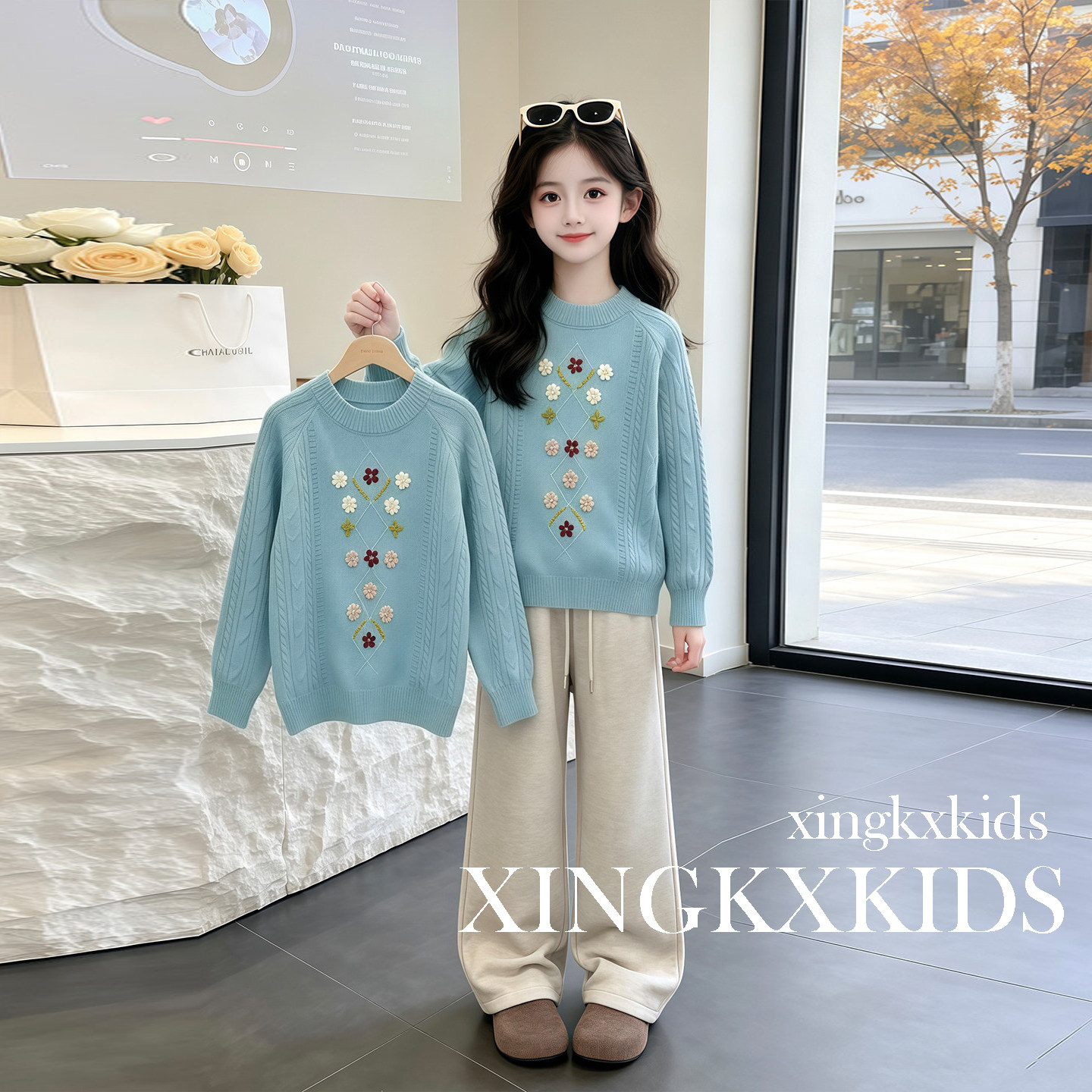 女童秋季2026新款洋气针织衫毛衣