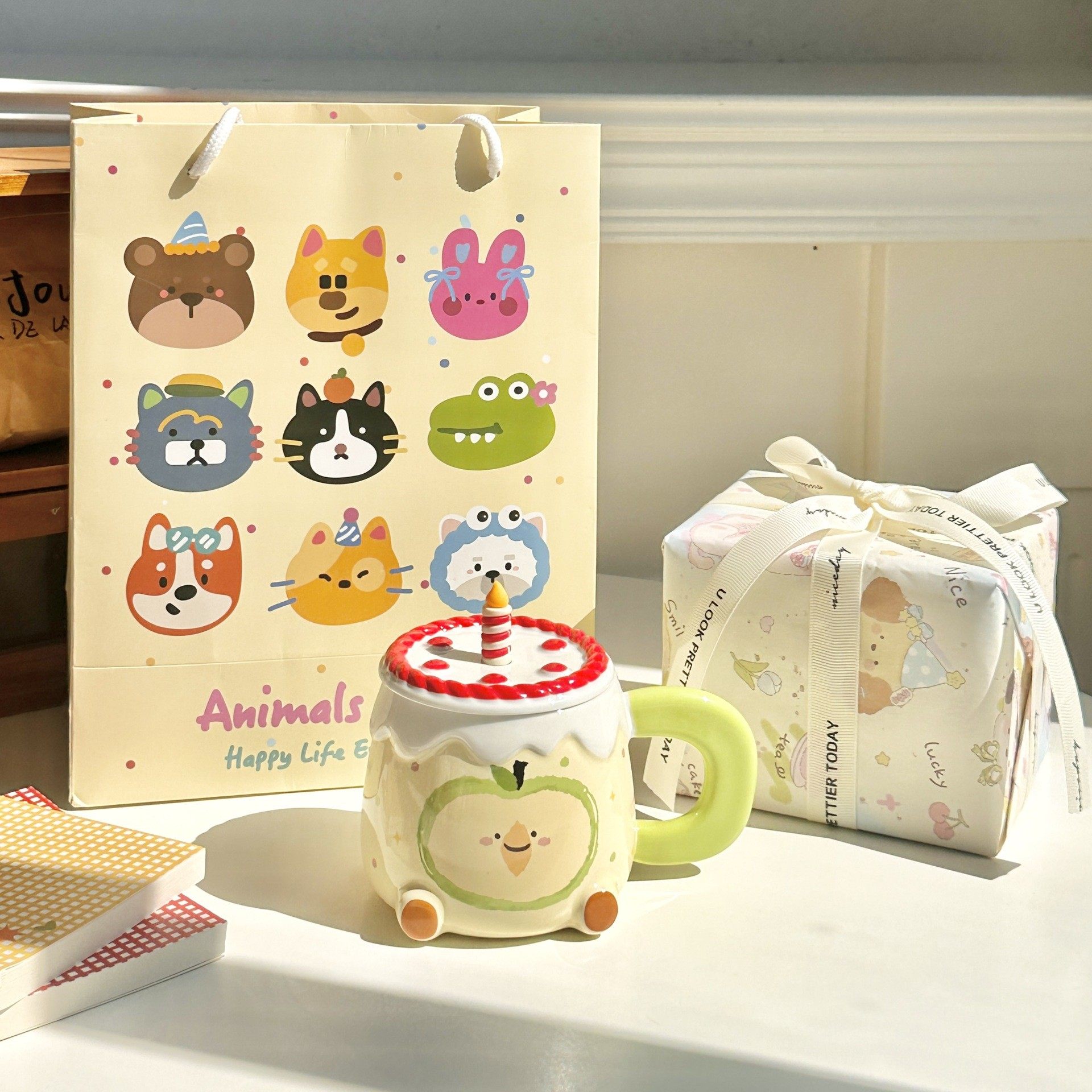 进口生日礼物可爱苹果杯子高颜值陶瓷家用水杯女生生日礼物伴手礼,节庆用品/礼品,文化创意杯子,淘宝优惠券,粉丝福利购,淘宝优惠卷