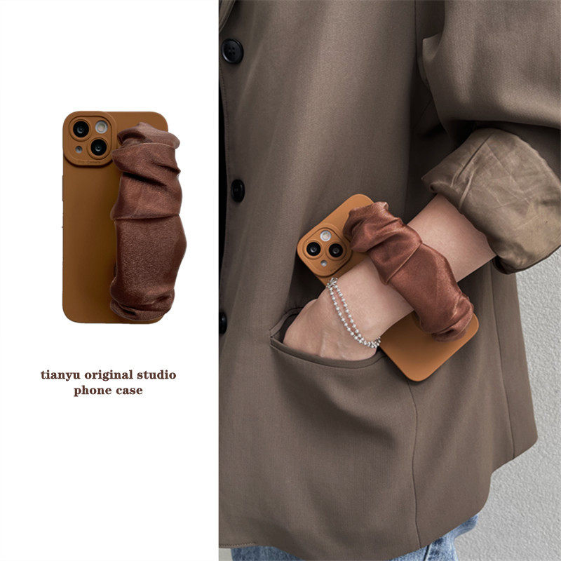 进口恬妤 焦糖色腕带适用于华为mate50pro手机壳p40/p50保护套mate40