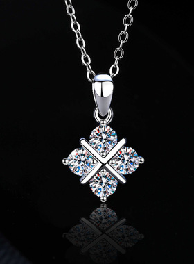 进口莫桑钻项链S925银项链韩版时尚锁骨链闪钻项饰气质星空满钻