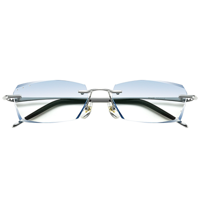 超轻纯钛近视眼镜无框变色有度数