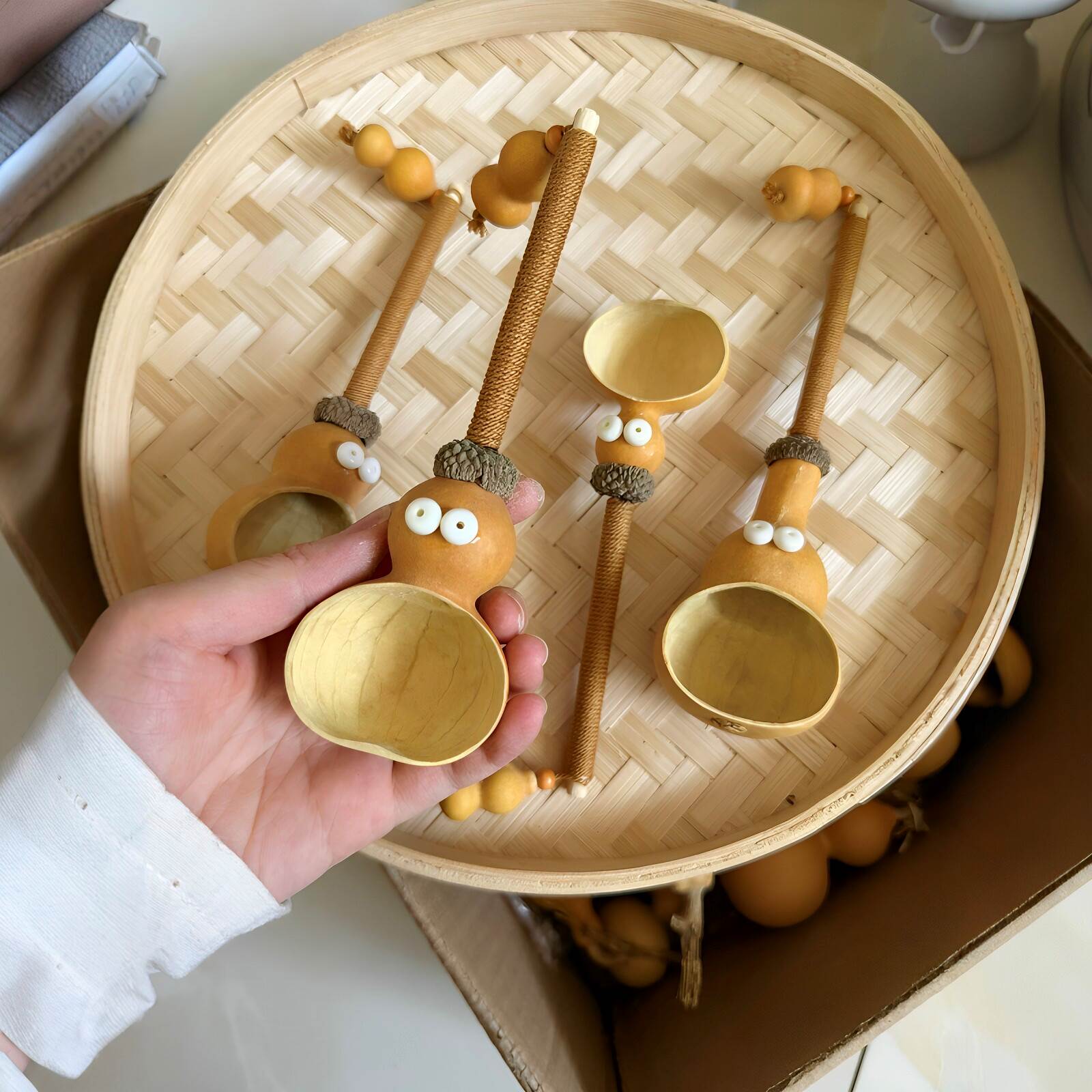 【手作葫芦新玩法】文玩葫芦勺子手工工艺品水瓢葫芦瓢米勺咖啡勺