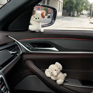 可爱小象三花猫熊猫公仔汽车摆件中控台装饰品车内装饰品车载摆件