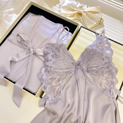 顺丰包邮真丝睡衣纯欲蝴蝶礼盒装