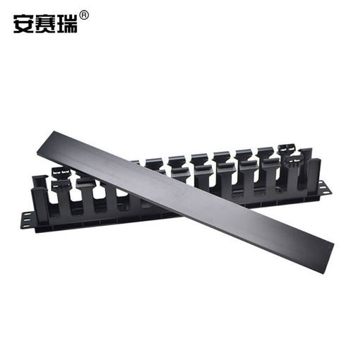 安赛瑞塑料理线架12档24口1U19英寸网络电话线网线理线器机房机柜