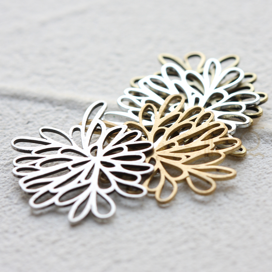 镀银镀金封釉黄铜菊花镂空