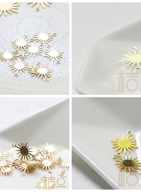 DIY饰品黄铜原坯.配件18*13mm太阳 连接时尚简约耳饰首饰(4152C)