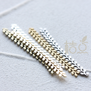 DIY饰品黄铜配件57*5mm树叶 长 植物 几何图形设计感配件(4551C)