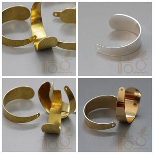 DIY饰品黄铜配件30*13mm半圆月牙吊坠挂件(4006C)