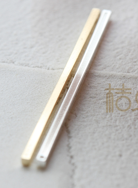 DIY饰品配件 铜 2*60mm镀厚金银 方棒 长棒 正方形 棍(4291C)