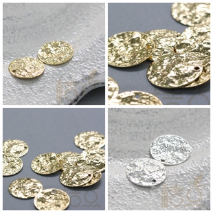 DIY饰品铜配件15mm敲打 皱纹 圆片 吊片 铜片 几何图形(4064C)