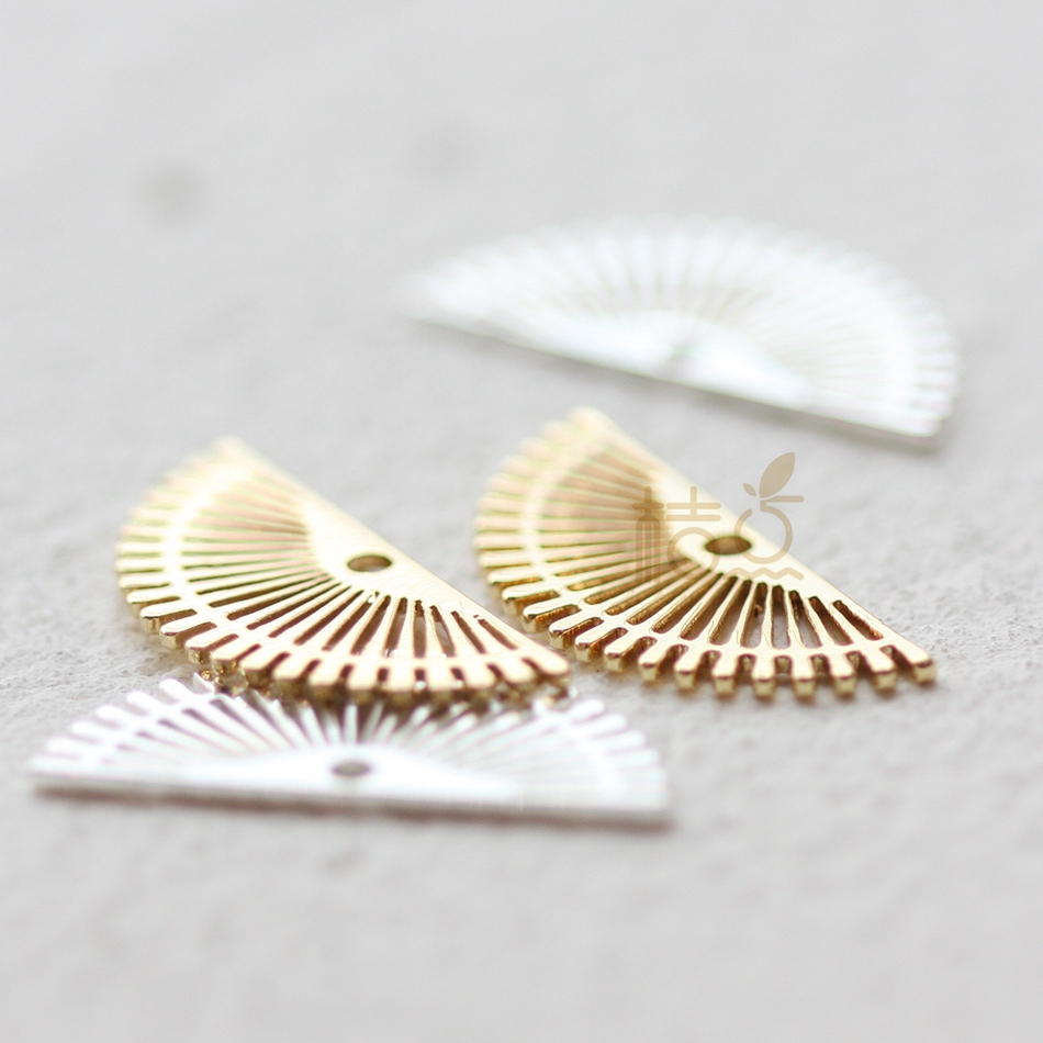 黄铜半圆几何图形吊坠diy饰品