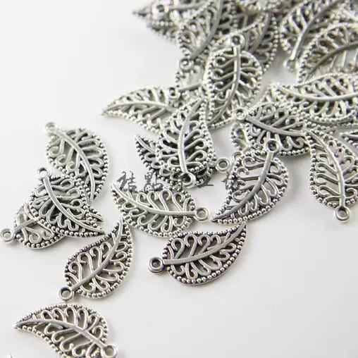 [DIY jewelry alloy accessory leaf hollow tree leaf antique silver antique bronze vintage plant Ins(A17)]