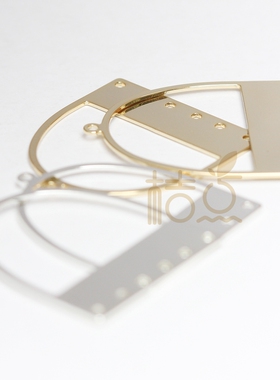 DIY饰品激光切割铜配件多孔吊坠挂件铜绿古色镀金镀银(4522C)