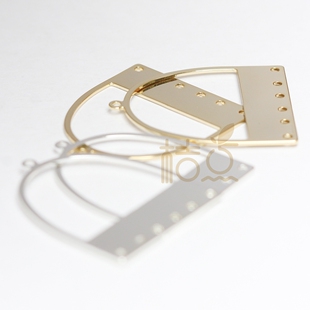 DIY饰品激光切割铜配件多孔吊坠挂件铜绿古色镀金镀银(4522C)