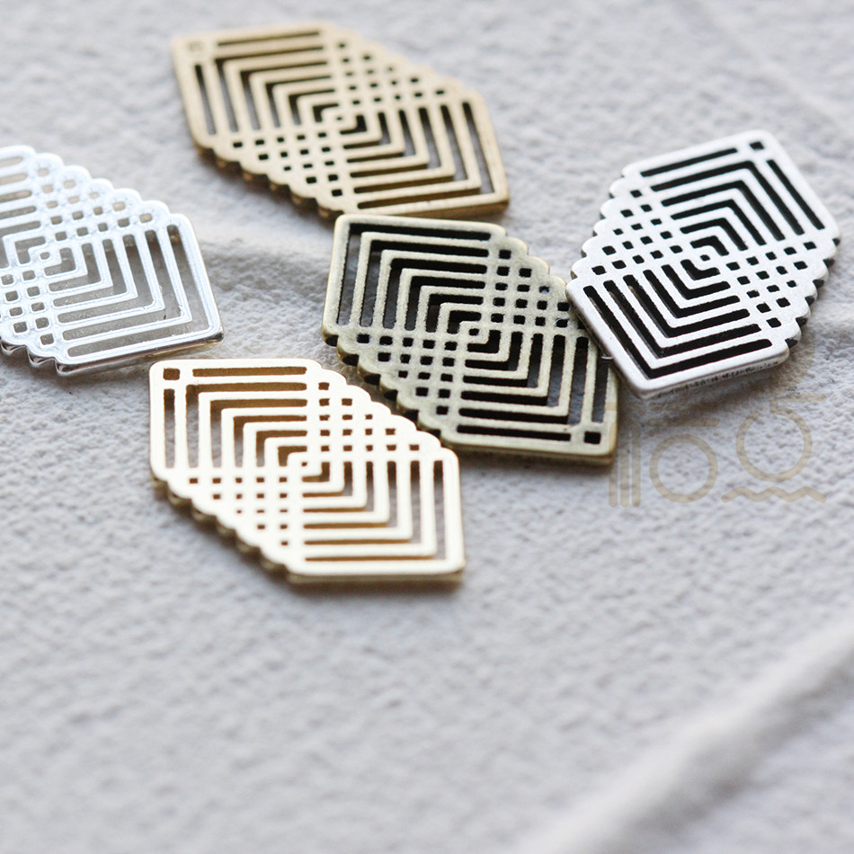 黄铜镀银几何图形diy饰品