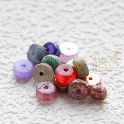 DIY饰品配件串珠散珠捷克进口玻璃珠古色古珠隔珠6x3mm(NVA-32)