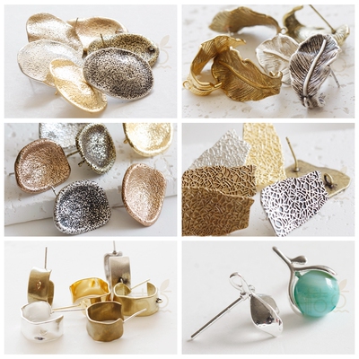 镀金镀银古色创意耳饰铸造铜