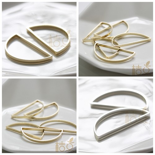 diy黄铜半圆金属框几何风饰品
