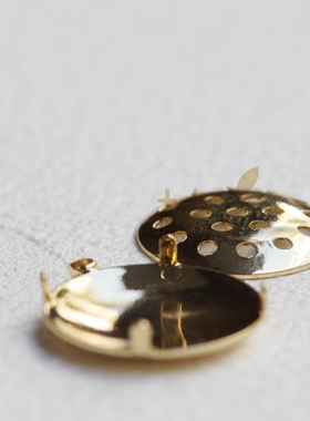 DIY饰品黄铜配件15mm 圆形吊坠 可组装 可装珠(4688C)