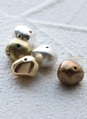 DIY饰品铸造铜配件镀厚银镀厚金异形隔珠金豆银豆(4700C)