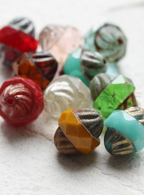 DIY饰品配件串珠捷克进口玻璃珠古色古色涡轮椭圆10x11mm(NVA-22)