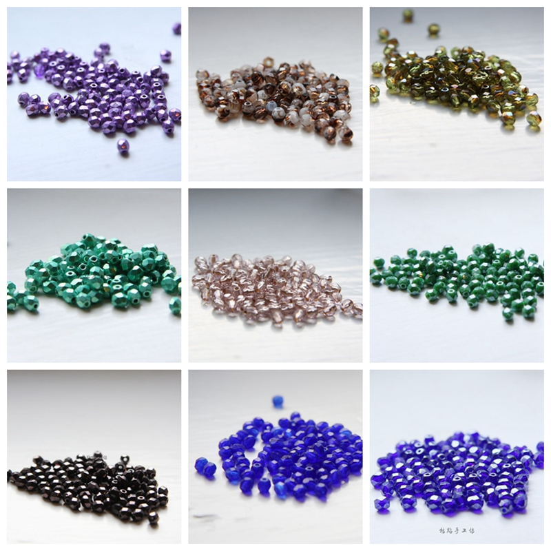 4mm捷克珠玻璃珠火烧枣形珠