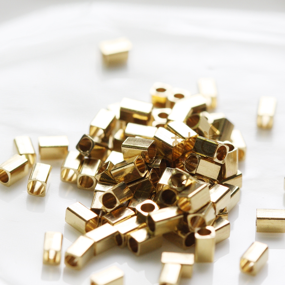 diy黄铜方形耳饰散珠隔珠