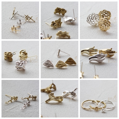 镀厚金镀厚银铸造铜创意耳钉