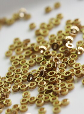 DIY饰品黄铜配件 1*2.2mm 齿轮 隔片 小珠隔珠金属珠 耳饰(4396C)