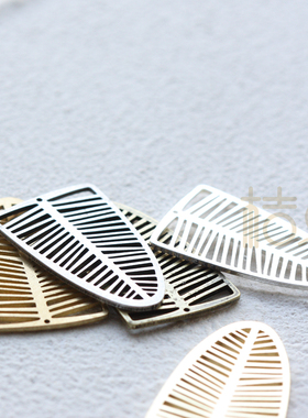 DIY饰品铜钛配件 叶子 树叶 16*25mm耳环配饰桔点独家Ins(4545C)