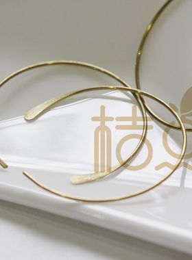 DIY饰品黄铜配件28mm 手工压扁 C型 耳圈 耳饰耳环配件 (4299C)