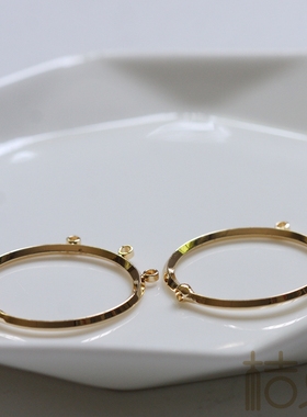 DIY饰品 黄铜配件 25*23mm 多孔 耳环挂头 圆圈 欧美流行(4276C)