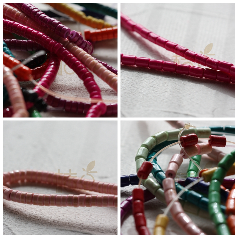 DIY饰品配件材料 染色 碟片 圆片 圆形 圆柱 串珠 散珠(G392E)