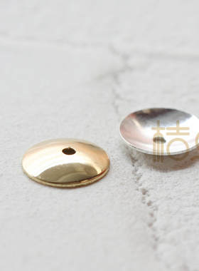 DIY饰品铜配件10mm光面花托镀厚金银(503C)