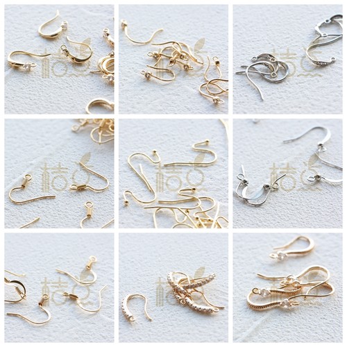 耳钩镀金水钻铜配件铜微镶