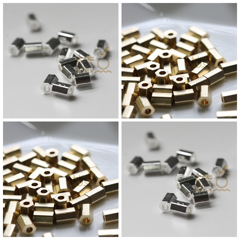 diy黄铜六边形耳饰隔珠