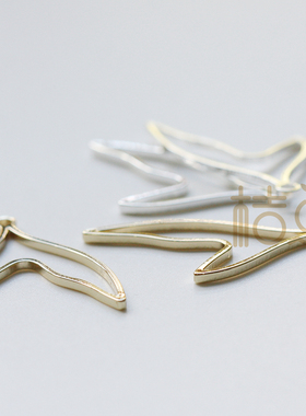 DIY饰品铜配件16*28mm鱼尾 海洋 外框 铜框 时尚耳环配件(4512C)