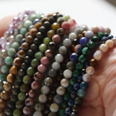 4mm 刻面 DIY饰品配件半宝石 手链 圆珠 石头 G249 3mm 配珠