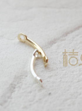 DIY饰品配件黄铜1.2*13mm镀厚金银弯曲连接棒(3355C)